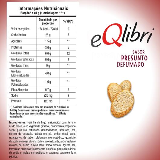 Snack Presunto Defumado Eqlibri Panetini Pacote 40G - Imagem em destaque