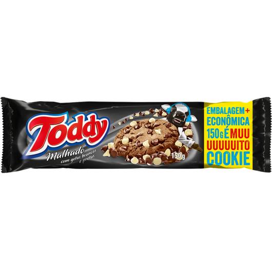 Biscoito Cookie Chocolate Malhado Com Gotas Brancas E Pretas Toddy Pacote 150G Embalagem Econômica - Imagem em destaque