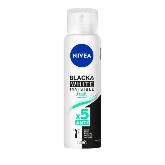 NIVEA Desodorante Antitranspirante Aerosol Invisible Black & White Fresh 150ml - Imagem em destaque