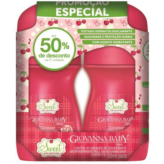 Pack Antitranspirante Roll-on Giovanna Baby Cherry 50ml cada - Imagem em destaque