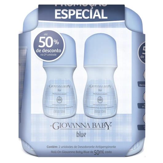 Kit Desodorante Roll-On Giovanna Baby Blue 50ml 2 Unidades - Imagem em destaque