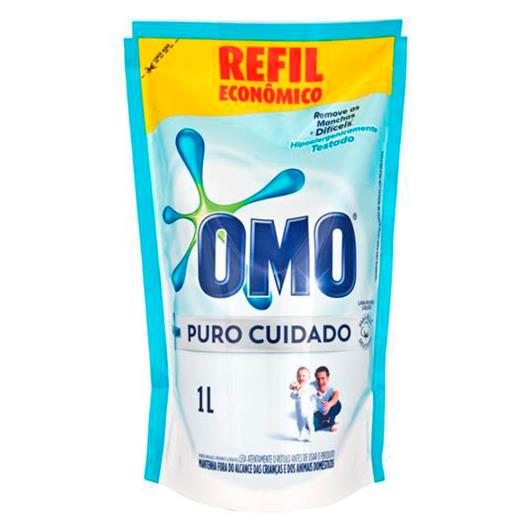 Lava Roupas Omo Líquido Puro Cuidado Refil 1L - Imagem em destaque