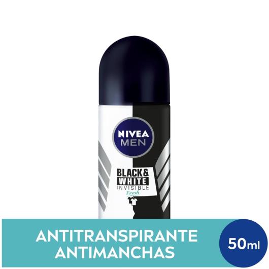 NIVEA Men Desodorante Antitranspirante Roll On Invisible for Black & White Fresh 50ml - Imagem em destaque