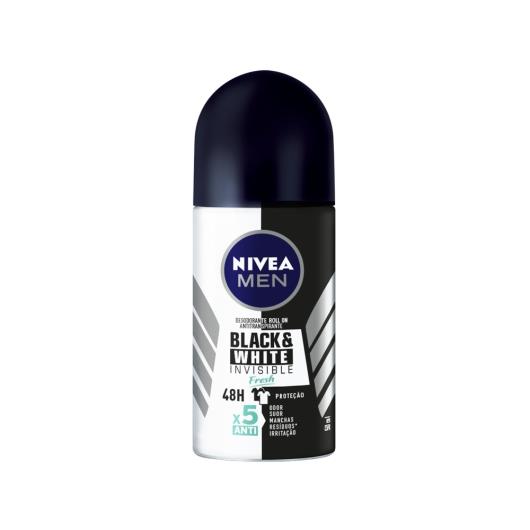 NIVEA Men Desodorante Antitranspirante Roll On Invisible for Black & White Fresh 50ml - Imagem em destaque