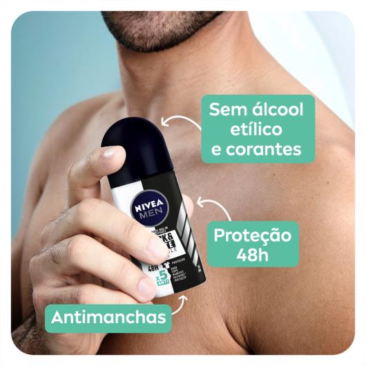 NIVEA Men Desodorante Antitranspirante Roll On Invisible for Black & White Fresh 50ml - Imagem em destaque