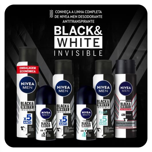 NIVEA Men Desodorante Antitranspirante Roll On Invisible for Black & White Fresh 50ml - Imagem em destaque