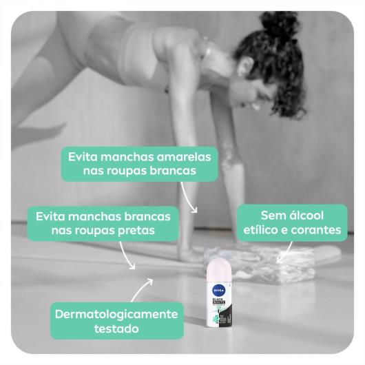 NIVEA Desodorante Antitranspirante Roll On Invisible Black & White Fresh 50ml - Imagem em destaque