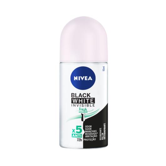 NIVEA Desodorante Antitranspirante Roll On Invisible Black & White Fresh 50ml - Imagem em destaque