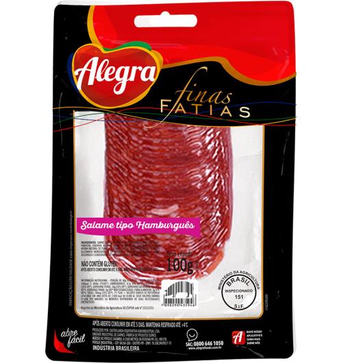 Salame Alegra Tipo Hamburguês Fatiado 100g - Imagem em destaque