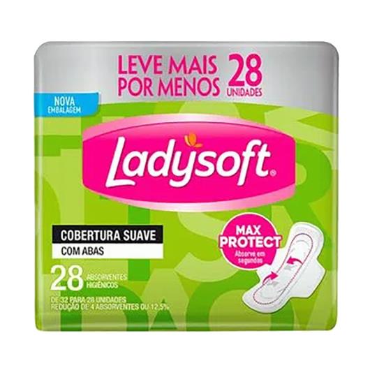 Absorvente Ladysoft Normal Cobertura Suave Com Abas Leve Mais Por Menos 28 Unidades - Imagem em destaque