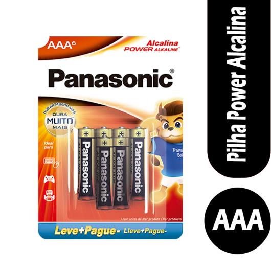 Pilha Panasonic Alcalina Power AAA Leve + Pague - 6unids - Imagem em destaque