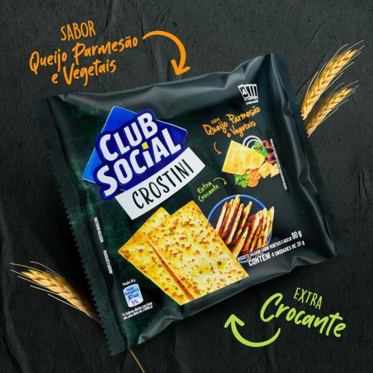 Biscoito Club Social Crostini Queijo Parmesão e Vegetais 80g - Imagem em destaque