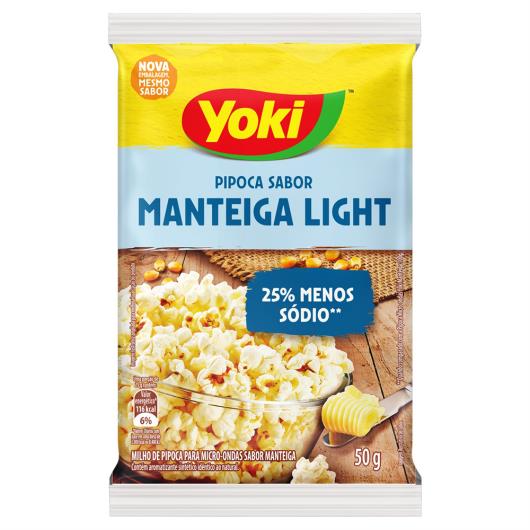 Pipoca para Micro-Ondas Manteiga Light Yoki Pacote 50g - Imagem em destaque