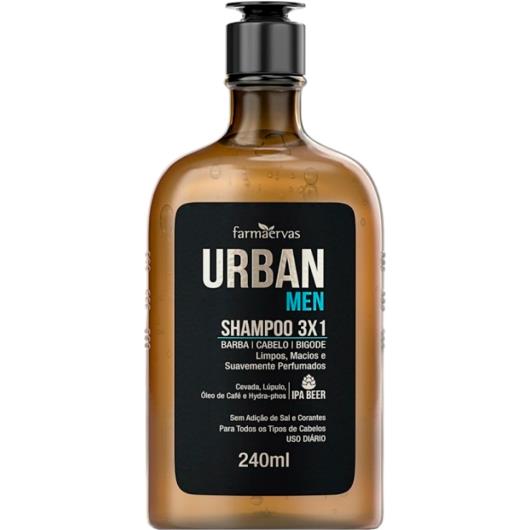 SHAMPOO FARMAERVAS URBAN MEN 3EM1 240ML - Imagem em destaque