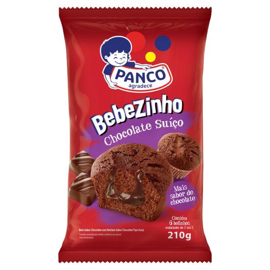 Bolo Chocolate Recheio Chocolate Suíço Panco Bebezinho Pacote 210g 6 Unidades - Imagem em destaque