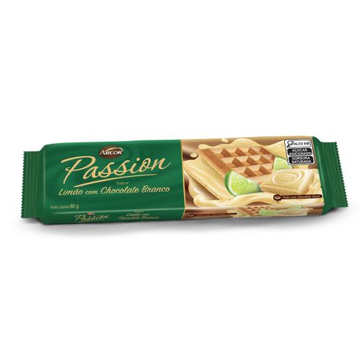 Wafer Limão e Chocolate Branco Arcor Passion 80g - Imagem em destaque