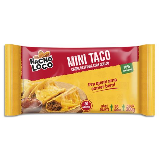 Mini tacos Nacho loco sabor carne desfiada com queijo 300g - Imagem em destaque