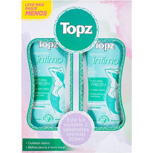 Sabonete Íntimo Líquido Topz Natural Fresh Feminino Leve + pague - 200ml cada - Imagem em destaque