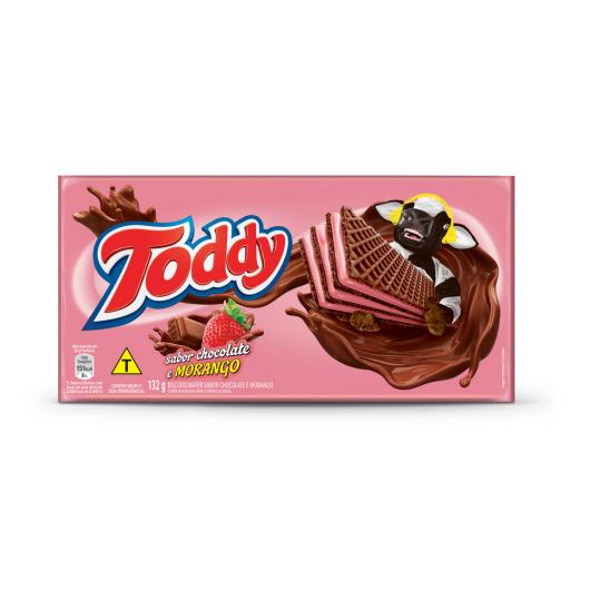 Biscoito Wafer Chocolate Recheio Morango Toddy Pacote 132G - Imagem em destaque