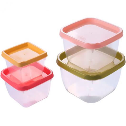 Conjunto Pote Plástico Quadrado Plasútil Conect 4 Unidades - Imagem em destaque