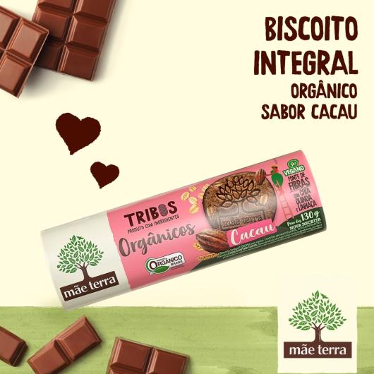 Biscoito orgânico cacau Mãe Terra Tribos 130g - Imagem em destaque