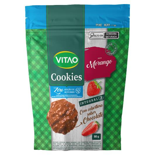 Cookies Vitao Integral Morango com Cobertura de Chocolate 80g - Imagem em destaque