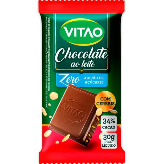 Chocolate Vitao ao Leite com Cereais Zero açúcar 30g - Imagem em destaque