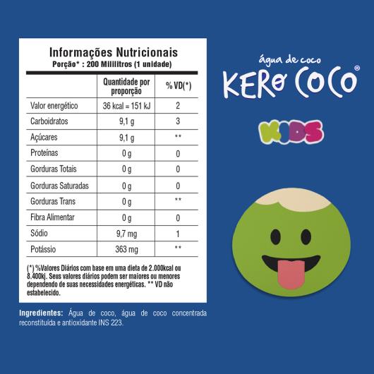 Água De Coco Esterilizada Kero Coco Kids Caixa 200Ml - Imagem em destaque