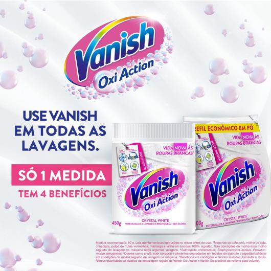 Tira Manchas em Pó Vanish Crystal White Oxi Action 400g para roupas brancas Refil Econômico - Imagem em destaque