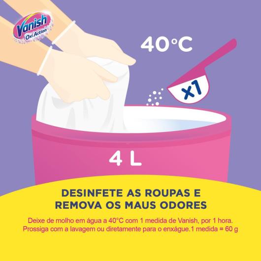 Tira Manchas em Pó Vanish Crystal White Oxi Action 400g para roupas brancas Refil Econômico - Imagem em destaque