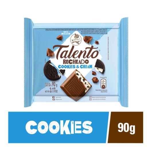Chocolate Garoto Talento recheado com cookies e cream 90g - Imagem em destaque