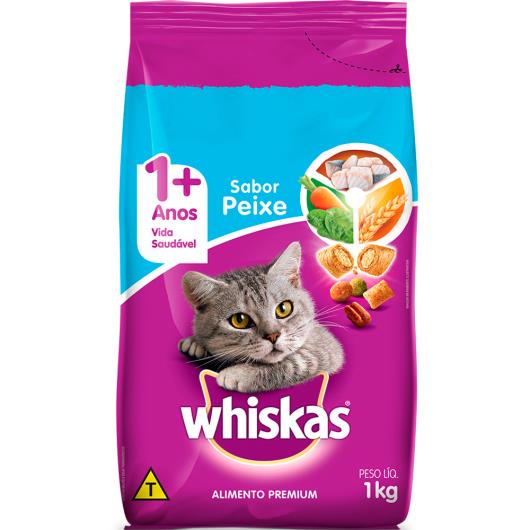 Ração para gatos Whiskas sabor peixe 1kg - Imagem em destaque