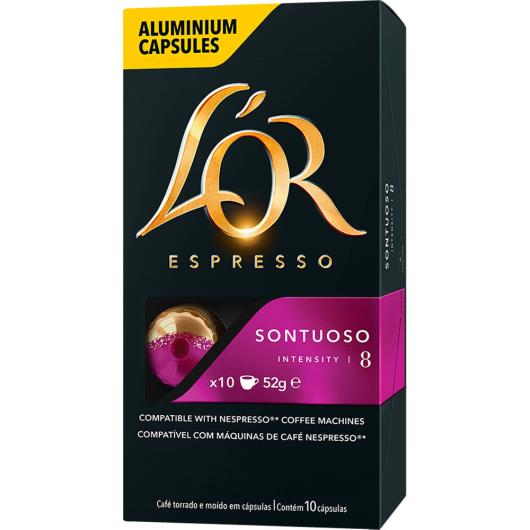 Café em Cápsula Torrado e Moído Espresso Sontuoso L'or Intensity 8 Caixa 52g 10 Unidades - Imagem em destaque