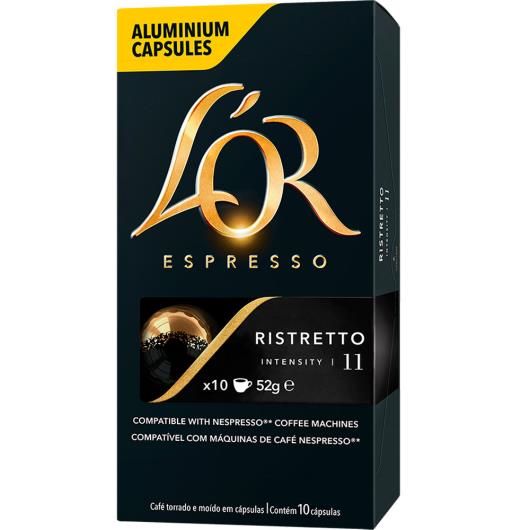 Café em Cápsula Torrado e Moído Espresso Ristretto L'or Intensity 11 Caixa 52g 10 Unidades - Imagem em destaque