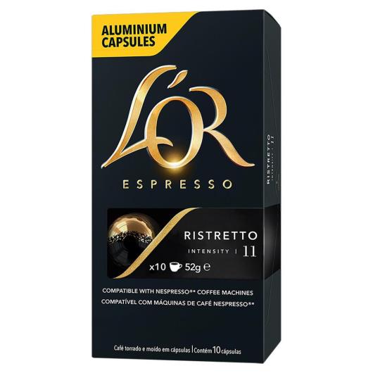 Café em Cápsula Torrado e Moído Espresso Ristretto L'or Intensity 11 Caixa 52g 10 Unidades - Imagem em destaque