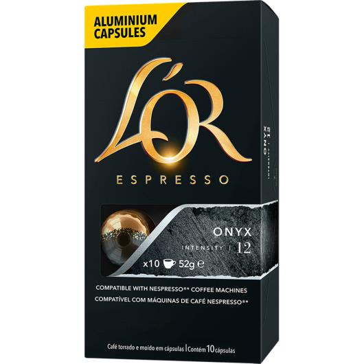 Café em Cápsula Torrado e Moído Espresso Onyx L'or Intensity 12 Caixa 52g 10 Unidades - Imagem em destaque