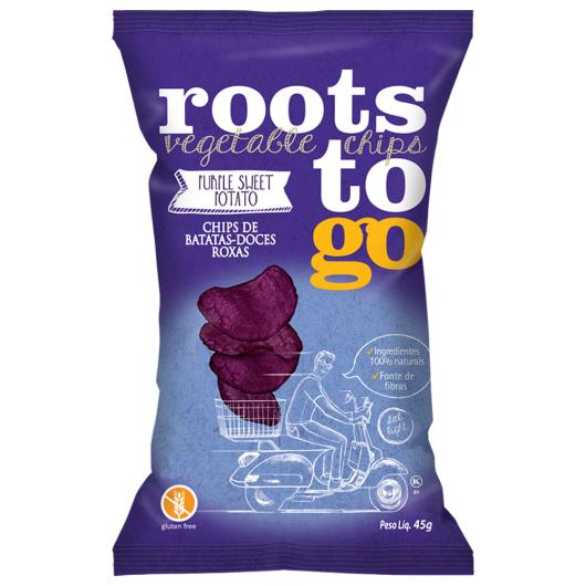 Chips de batatas-doces roxas Roots Vegetable chips to Go 45g - Imagem em destaque