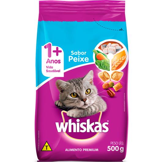 Alimento para gatos Whiskas sabor peixe 500g - Imagem em destaque