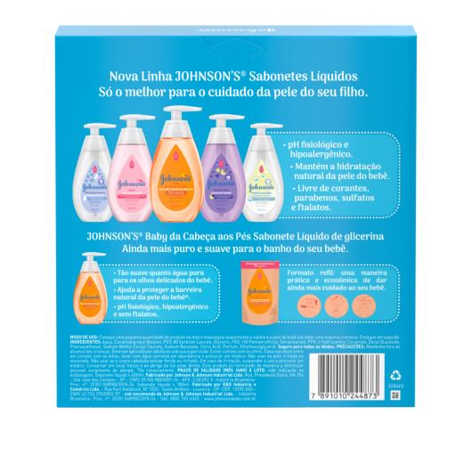 Kit promocional Sabonete Líquido de Glicerina JOHNSON'S® Baby Da Cabeça aos Pés 400 ml + Refil - Imagem em destaque