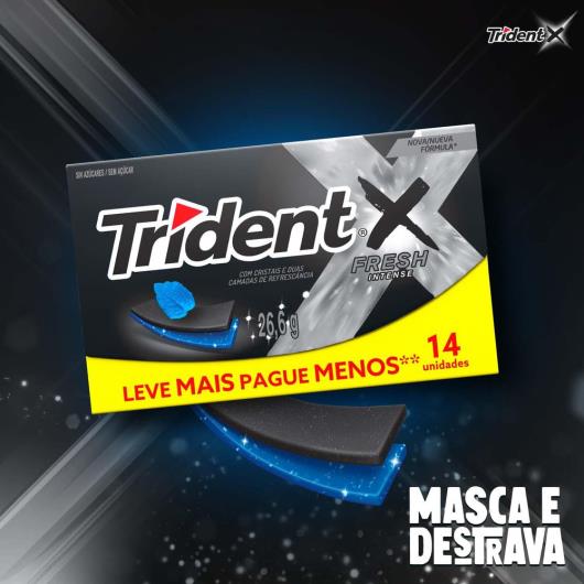 Chiclete Trident X Fresh Intense Embalagem Econômica 26,6g - Imagem em destaque