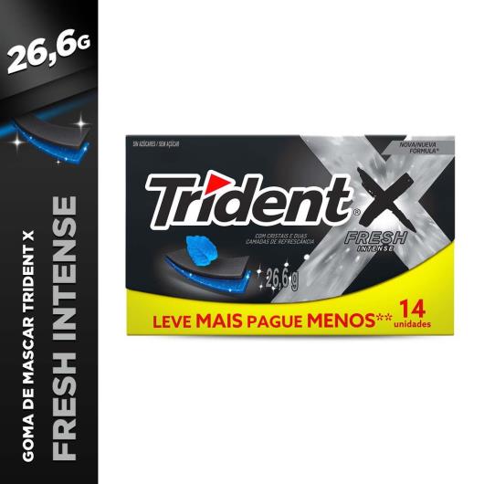 Chiclete Trident X Fresh Intense Embalagem Econômica 26,6g - Imagem em destaque