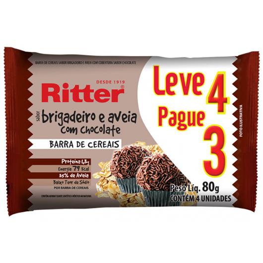 Barra de cereal Ritter brigadeiro e aveia com chocolate Leve 4 Pague 3 80g - Imagem em destaque