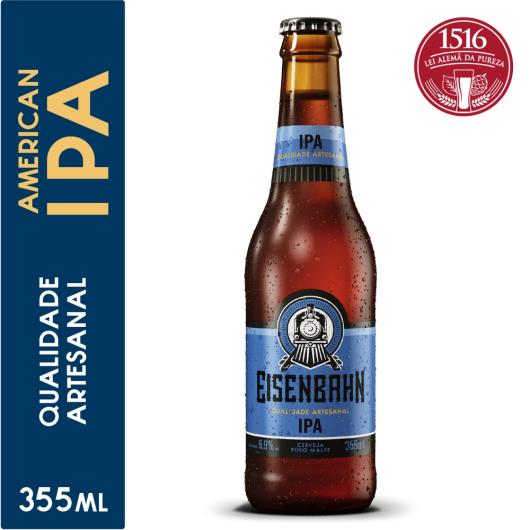 Cerveja Eisenbahn American IPA Puro Malte Long Neck 355ml - Imagem em destaque