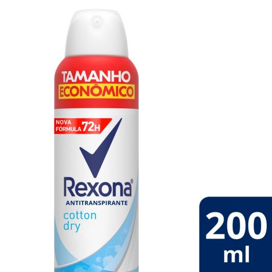 Antitranspirante Aerossol Cotton Dry Rexona 200ml Tamanho Econômico - Imagem em destaque