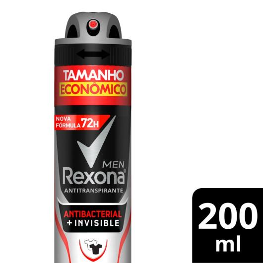 Antitranspirante Aerossol Antibacterial Invisible Rexona Men 200ml Tamanho Econômico - Imagem em destaque