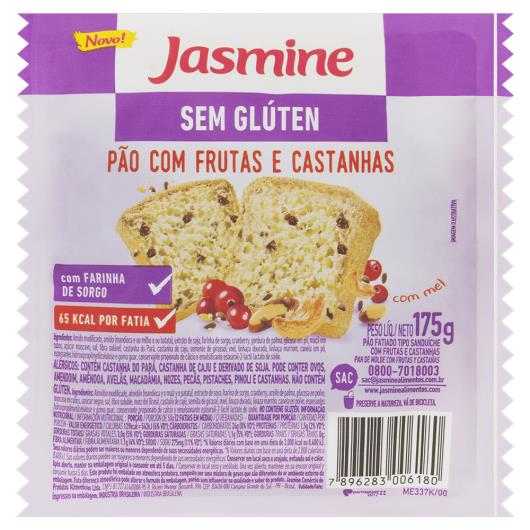 Pão de Sanduíche Frutas e Castanhas sem Glúten Jasmine Pacote 175g - Imagem em destaque