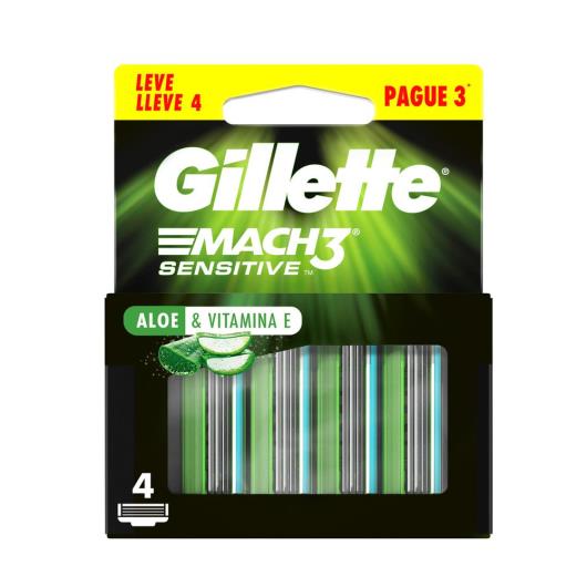 Carga para Aparelho de Barbear Gillette Mach3 Sensitive Leve 4 Pague 3 - Imagem em destaque