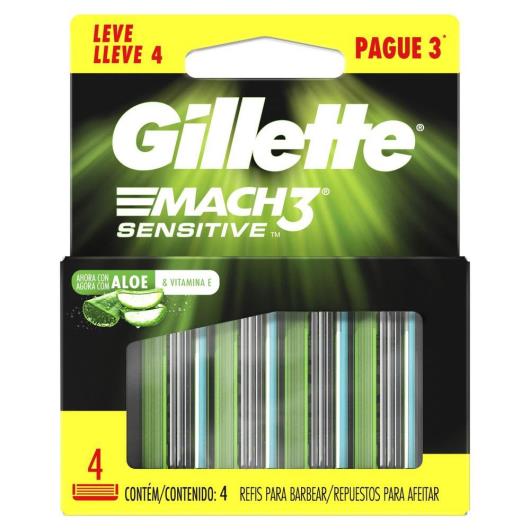 Carga para Aparelho de Barbear Gillette Mach3 Sensitive Leve 4 Pague 3 - Imagem em destaque