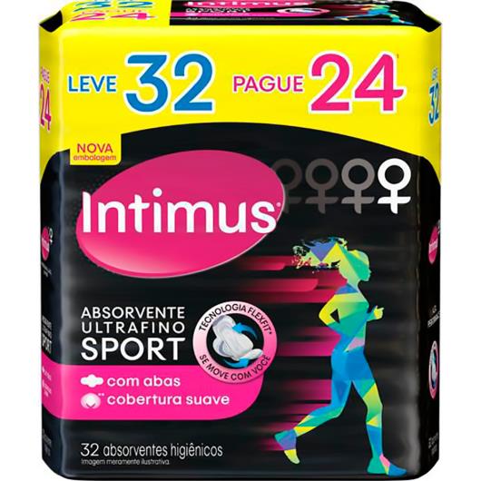 Absorvente Intimus Sport Ultrafino com abas Leve 32 Pague 24 - Imagem em destaque