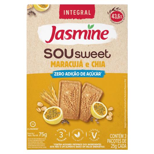 Biscoito Jasmine Sou Sweet Maracujá e Chia Caixa 75g - Imagem em destaque